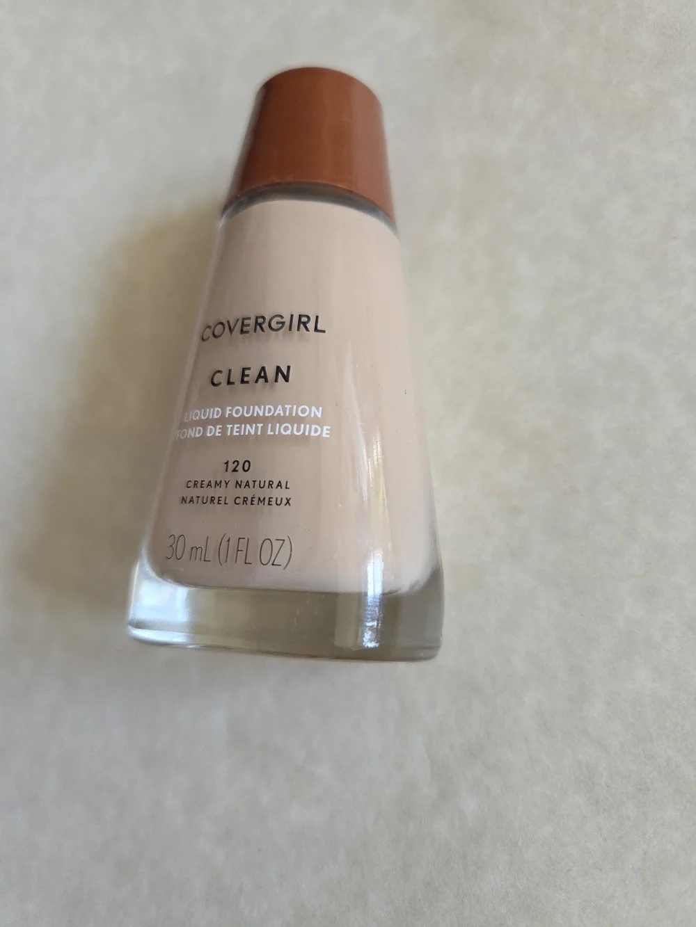 COVERGIRL Clean Liquid Foundation Bottle in Creamy Natural 120 - Beige Cap RARE